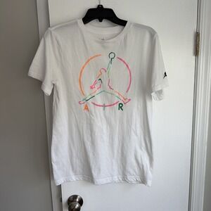 Nike Air Jordan White Take Flight Graphic T-Shirt Youth 13-15 Years Size XL